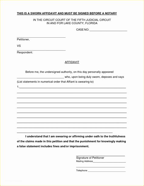 Free Affidavit Template Of 48 Sample Affidavit Forms And Templates
