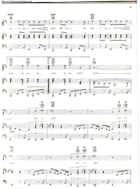 Loves Theme Free Sheet Music By Barry White Pianoshelf