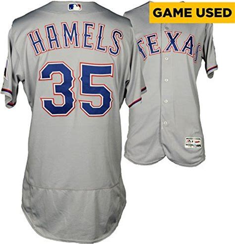 Cole Hamels Texas Rangers Game Used Grey 35 Jersey Vs New York Yankees