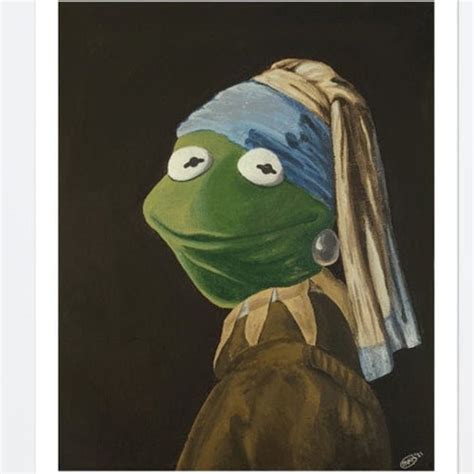 Mona Lisa Kermit The Frog Muppets Fine Art Print Etsy Hong Kong