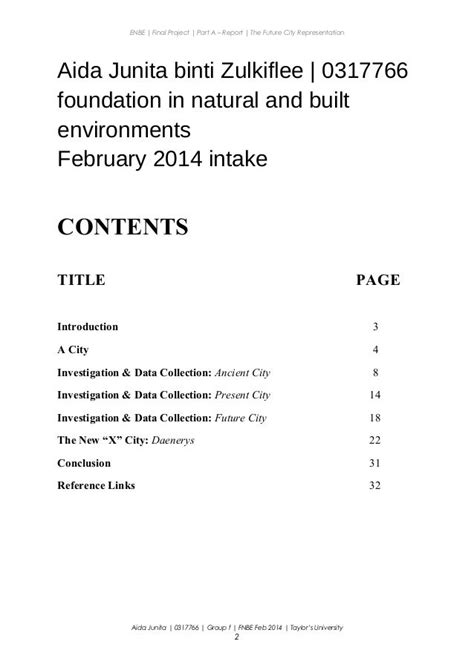 Report Content Page Template Templates Example Templates