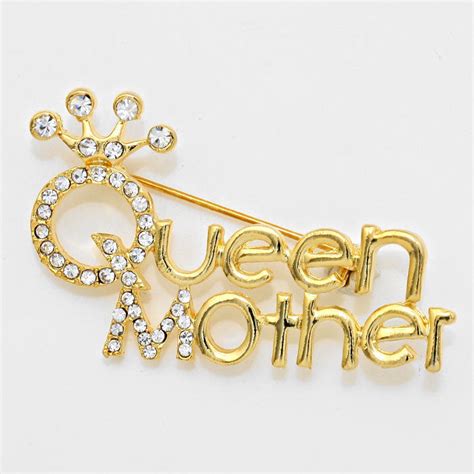 Queen Mother Crystal Pave Mothers Day Brooch The Black Art Depot