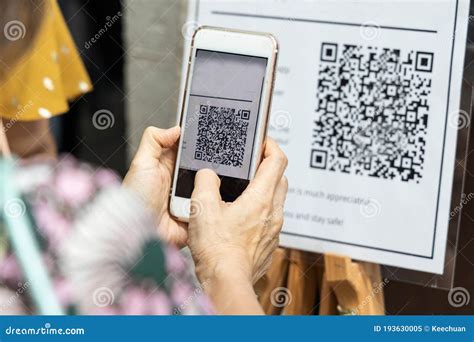 Modified Inactive Qr Code Used Person Scanning Qr Code With Smartphone Stock Photo