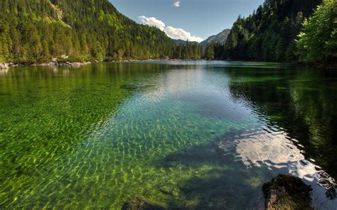 Clear Water Crystal Lake Hdr Photography Wallpaper Preview