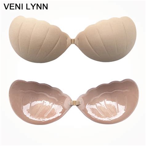 Veni Lynn Shell Shaped Invisible Bras Strapless Front Closure Adhesive