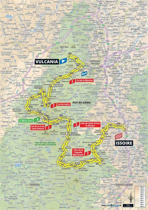 Tour De France Stage Preview Route Map And Profile Of Km From Parc Vulcania To Issoire