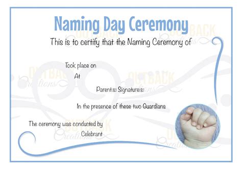 Baby Boy Naming Day Certificate Etsy