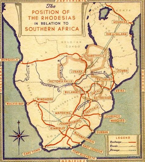 1920 Map Of Rail Connections Around Rhodesia Map Cartography Map