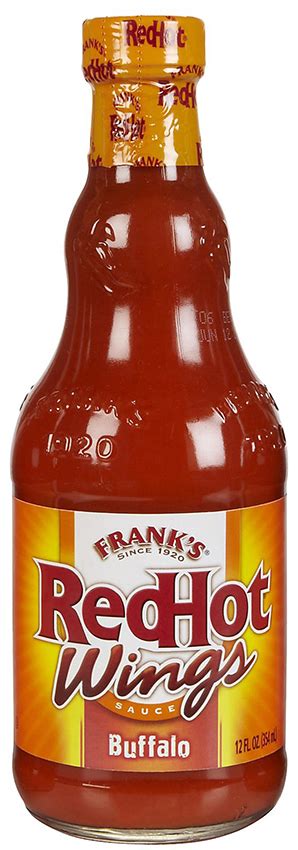 Although buffalo wings and hot wings differ in spiciness, the designations are often used interchangeably on menus across america. Franks Red Hot Buffalo Wings Sauce 354ml