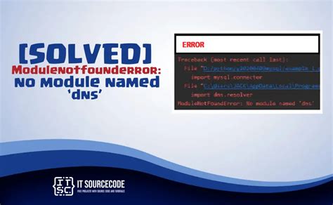 Modulenotfounderror No Module Named Dns Solved Hot Sex Picture