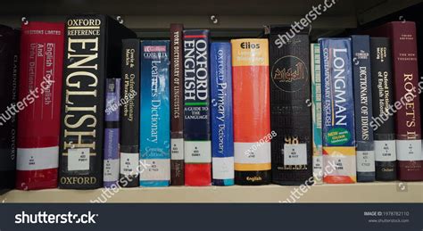 Book Dictionaries Different Languages Library Old Stock Photo