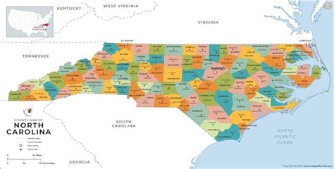 North Carolina County Maps Map With Cities