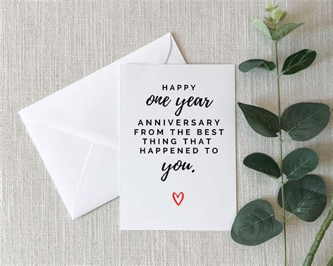 One Year Anniversary Card For Boyfriend One Year Anniversary Etsy