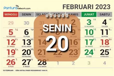 Kalender Jawa Senin Pahing 20 Februari 2023 Lengkap Weton Karakter