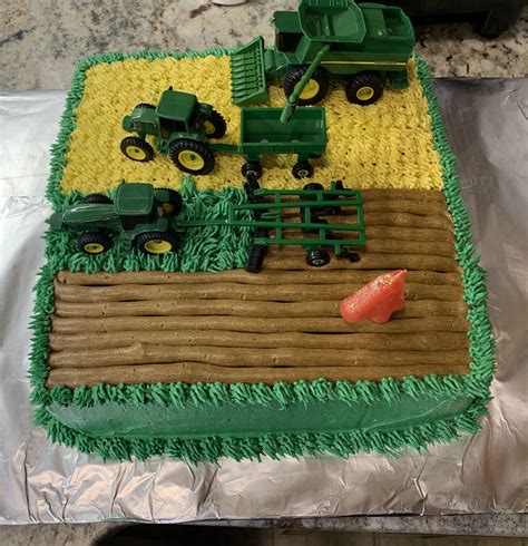 Combine Farming Cake John Deere Tractor Birthday Cakes Farm Themed