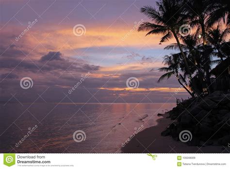 Lilac Sunset Stock Image Image Of Lilac Ocean Calmocean 105048009