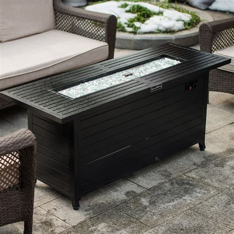 Sinofurn 50000btu 57in Outdoor Gas Propane Fire Pits Table Black In The
