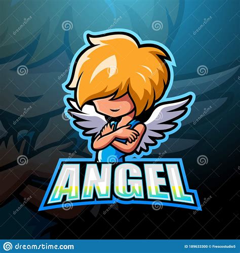 Angel Mascot Esport Logo Design Vector Illustration