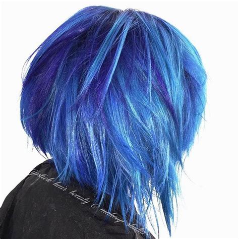 Blue Hair Cobalt Wild Blue Violet Hair Short Hair Cuts Haircut