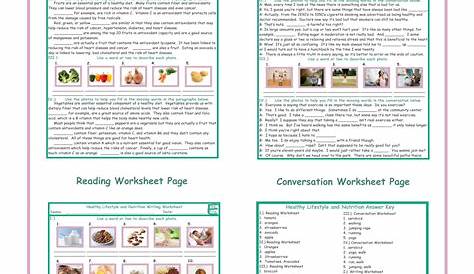 healthy lifestyle worksheets