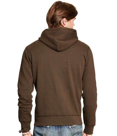 Lyst Polo Ralph Lauren Cotton Blend Fleece Hoodie In Brown For Men
