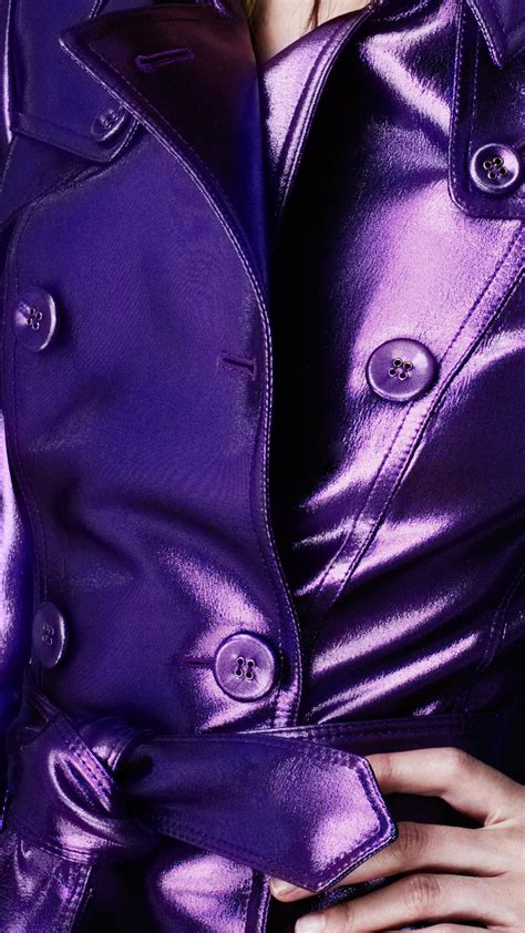 Burberry Prorsum Bright Metallic Trench Coat In Lavender Purple Lyst