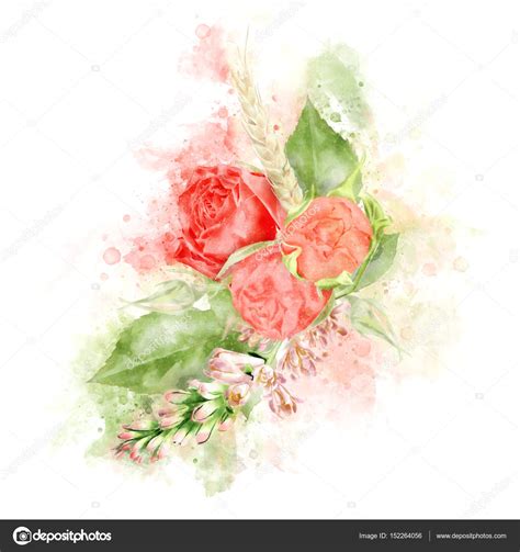 Watercolor Red Roses Banner — Stock Photo © Maryswell 152264056
