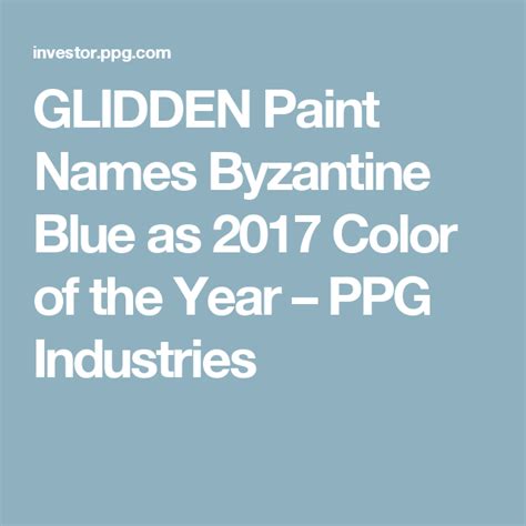 Glidden Paint Names Byzantine Blue As 2017 Color Of The Year Ppg