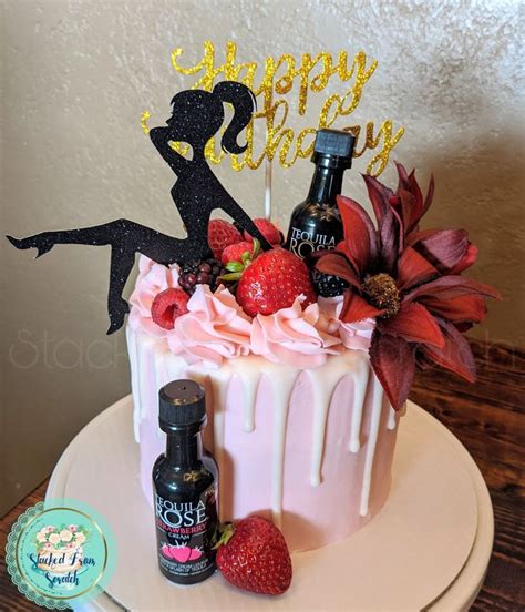 Tequila Rose Strawberry Cake Alcohol Birthday Cake 21st Birthday