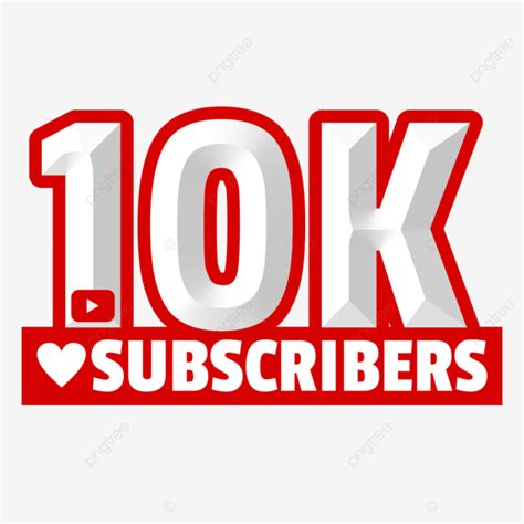 10k abonnés 10000 sur youtube hd vecteur png 10 000 abonnés 10k abonnés abonnés youtube png
