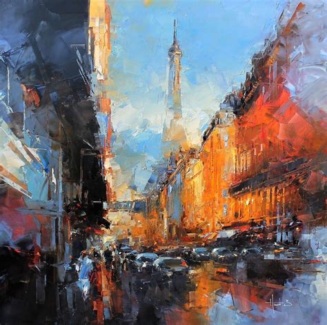 Hand Painted Abstract City Oil Painting Oil Painting Art City Etsy