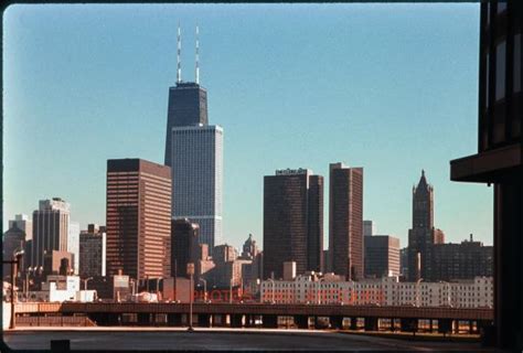 1960s Chicago Cityscape Skyline Orig Vtg Amateur 35mm Photo Slide