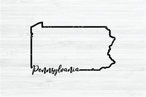 Pennsylvania outline SVG. Pennsylvania Cursive svg. | Etsy ...
