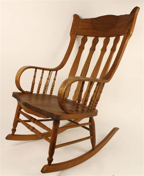 Antique Hand Carved Walnut Rocking Chair
