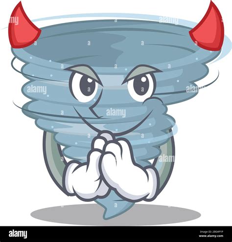 Tornado Dressed As Devil Cartoon Character Design Style Stock Vector