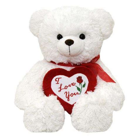 Buy White Teddy Bear Holding Red I Love You Heart Online At Lowest