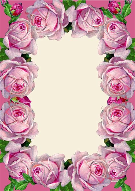 Free Printable Pink Vintage Rose Stationery Ausdruckbares Briefpapier