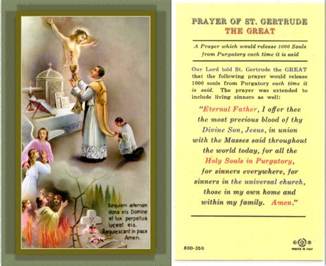 A Prayer To Release Many Souls From Purgatory Each Time It Is Said And