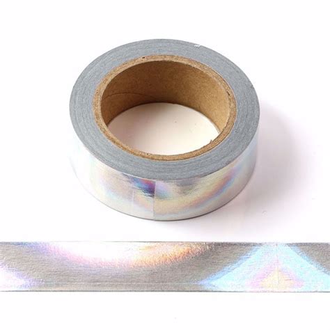 Holographic Colour Changing Silver Foil Washi Tape Decorative Self