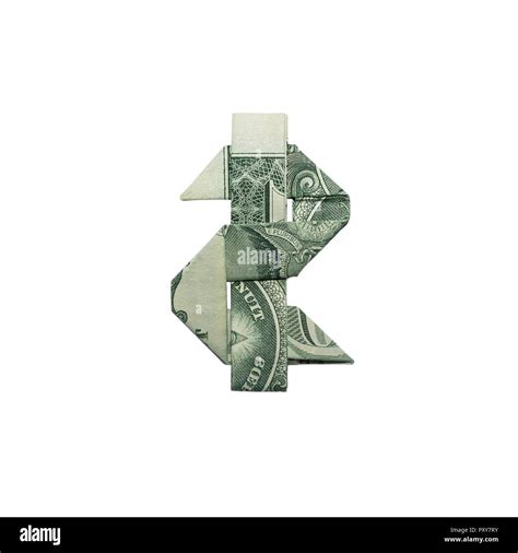 Money Origami Reverse Dollar Sign Folded With Real One Dollar Bill