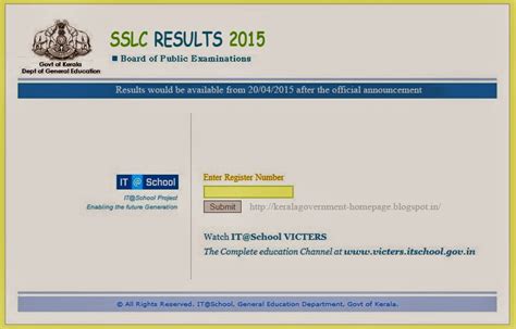 To check the result you can visit the official website www.keralaresults.nic.in. KERALA GOVERNMENT: Kerala SSLC Results 2015