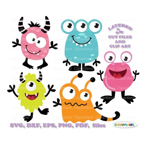 Instant Download Cute Little Monster Svg Cut File And Clip Inspire