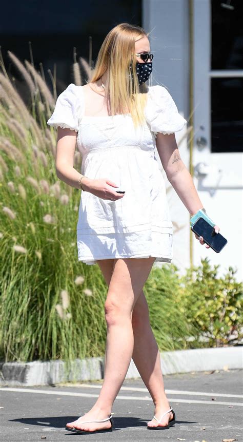 Sophie Turner In A White Dress Was Seen Out In Encino