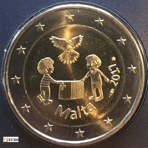 2 Euros Malte 2017 Paix Bu Fdc Coincard Poinçon Mdp