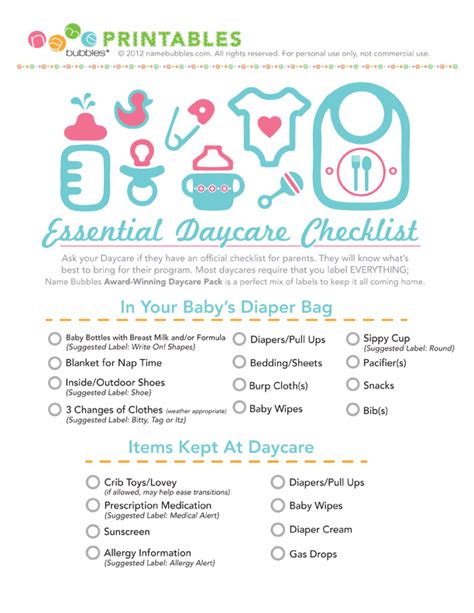 The Essential Daycare Checklist Daycare Checklist Daycare Kids