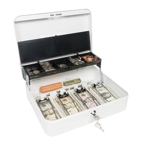 Large Key Lock Cash Storage Metal Money Box With Cover And Key Lock