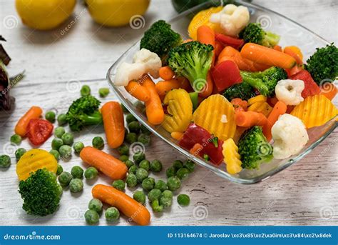 Raw Vegetables Cut Into Pieces In A Bowl Stock Photo Image Of Meal