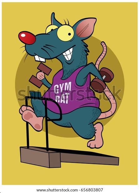 Gym Rat Cartoon Rat Exercises On Stock Vector Royalty Free 656803807