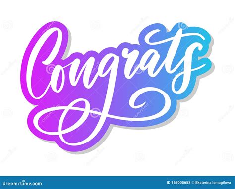 Congrats Congratulations Card Lettering Calligraphy Text Brush Stock Illustration Illustration