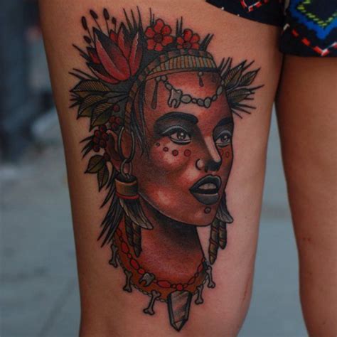 Classic African Queen Tattoo Design For Thigh By Alex Roze Aka The African Queen Tattoo